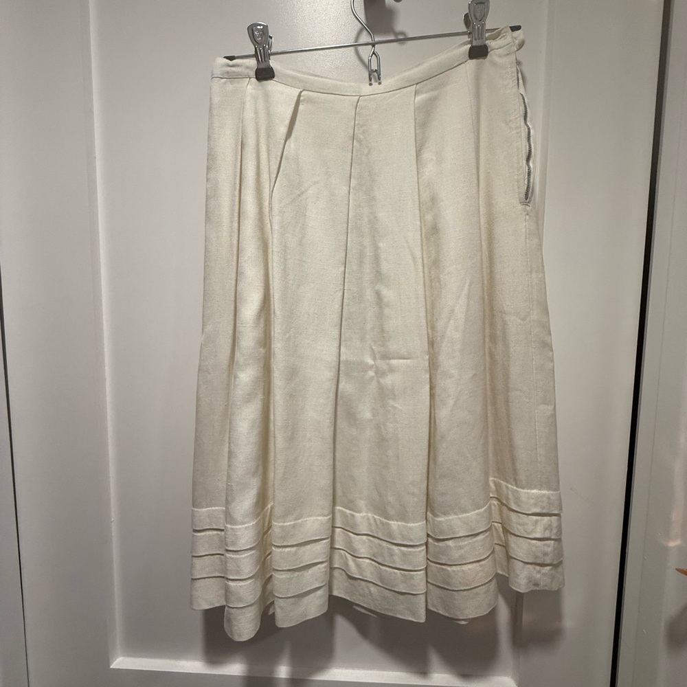 Elegant Cream Midi Skirt